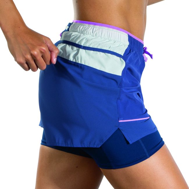 Brooks High Point 3" Short W – Pantaloni scurți de alergare trail 3" - Albastru