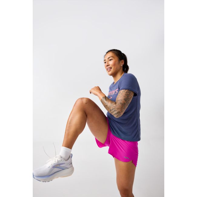 Brooks Distance Short Sleeve 3.0 W – Tricou de alergare pentru zi de zi - Gri