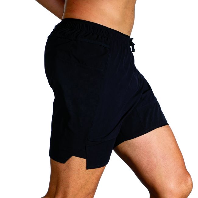 Brooks High Point 7" Short – Pantaloni scurți de alergare trail 2 în 1, 7" - Negru