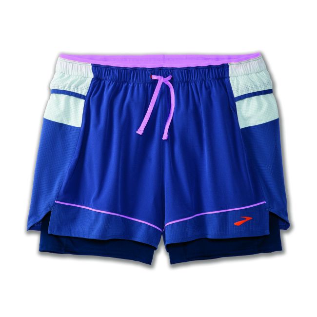 Brooks High Point 3" Short W – Pantaloni scurți de alergare trail 3" - Albastru
