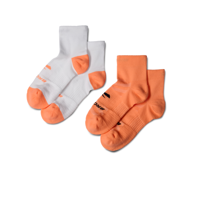 Brooks Ghost Lite Quarter 2-pack – Șosete de alergare scurte, set 2 perechi - Portocaliu