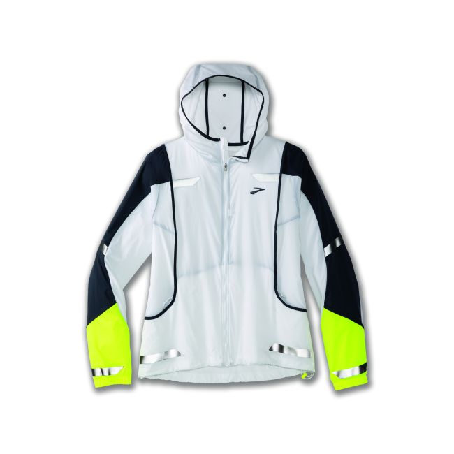 Brooks Run Visible Jacket W – Geacă de alergare reflectorizantă, transformabilă în vestă - Alb