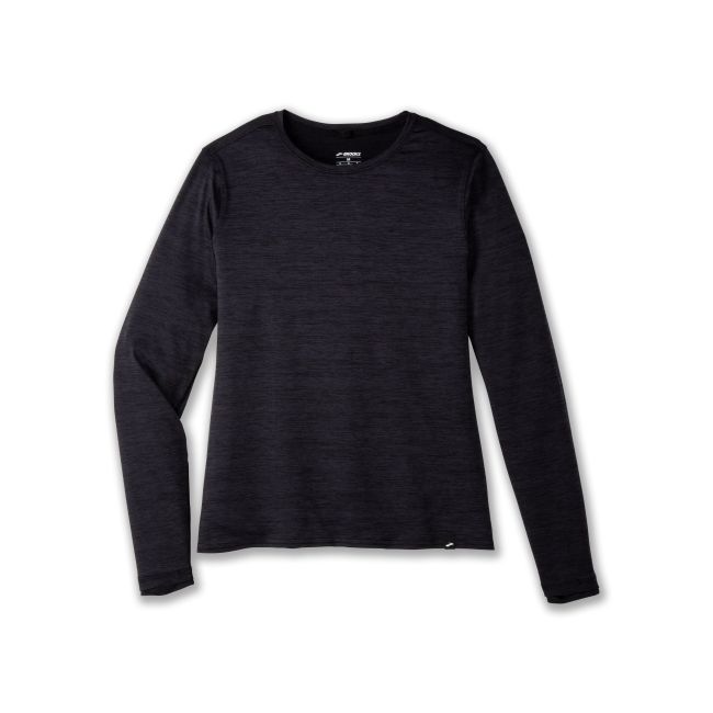 Brooks Luxe Long Sleeve W – Bluză de alergare cu mânecă lungă, foarte moale - Negru