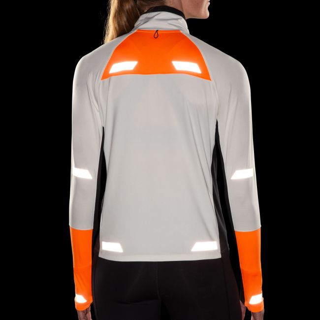 Brooks Run Visible 1/2 Zip 2.0 W – Bluză de alergare reflectorizantă cu fermoar - Portocaliu