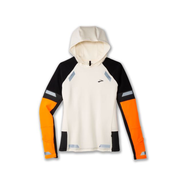 Brooks Run Visible Thermal Hoodie 2.0 W – Hanorac termic de alergare reflectorizant - Portocaliu