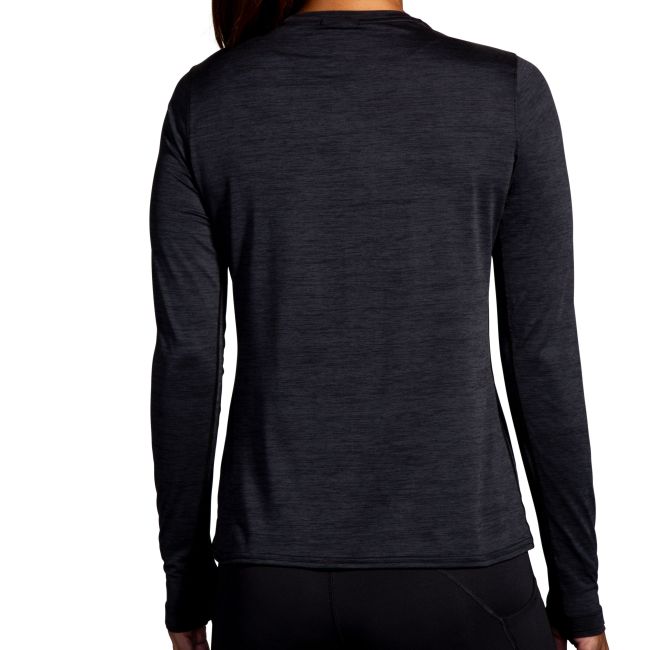 Brooks Luxe Long Sleeve W – Bluză de alergare cu mânecă lungă, foarte moale - Negru