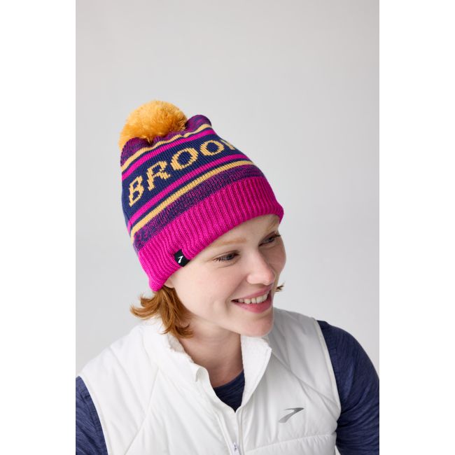 Brooks Heritage Pom Beanie – Căciulă de alergare cu ciucure - Mov