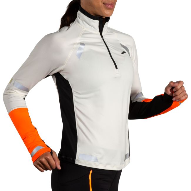 Brooks Run Visible 1/2 Zip 2.0 W – Bluză de alergare reflectorizantă cu fermoar - Portocaliu