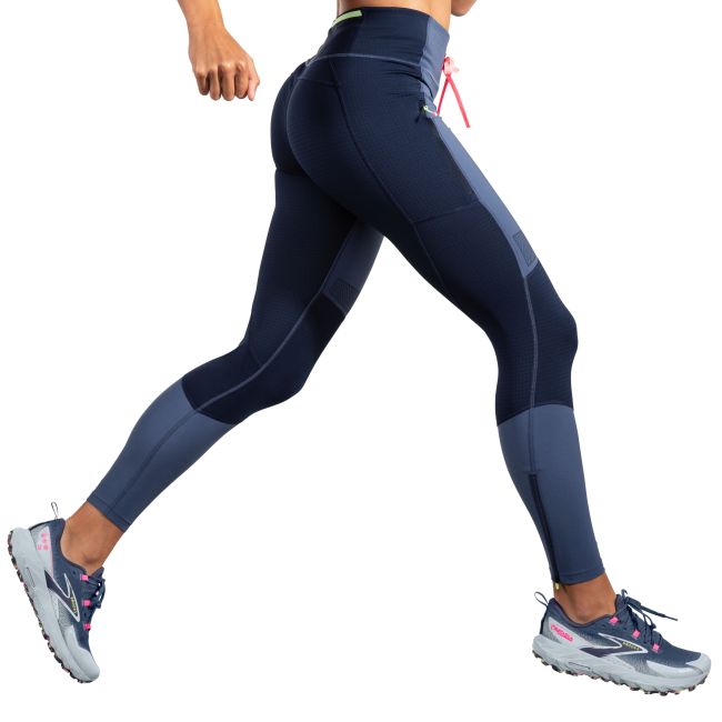 Brooks High Point Tight W – Colanți de alergare trail - Albastru