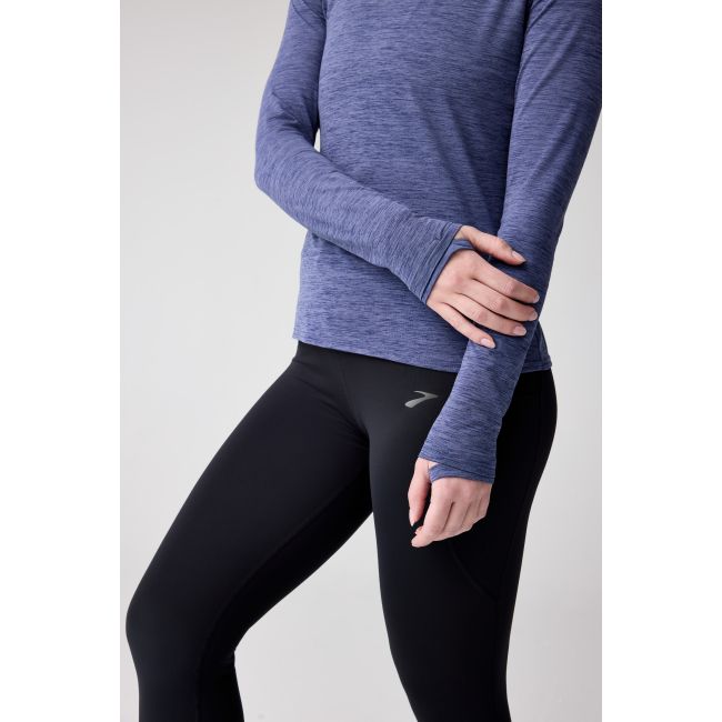 Brooks Luxe Long Sleeve W – Bluză de alergare cu mânecă lungă, foarte moale - Albastru