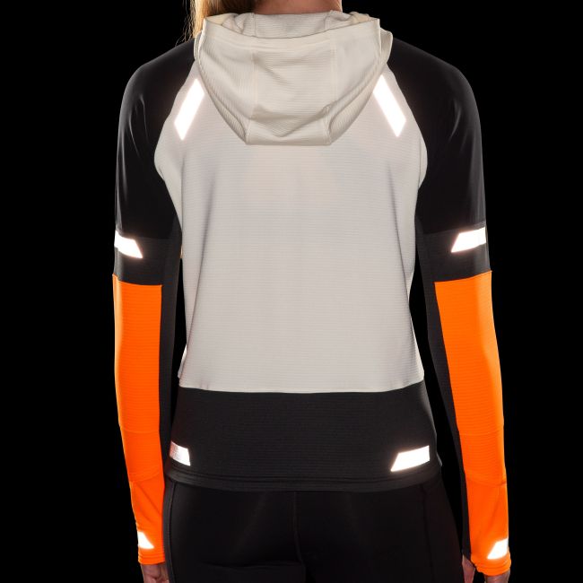 Brooks Run Visible Thermal Hoodie 2.0 W – Hanorac termic de alergare reflectorizant - Portocaliu