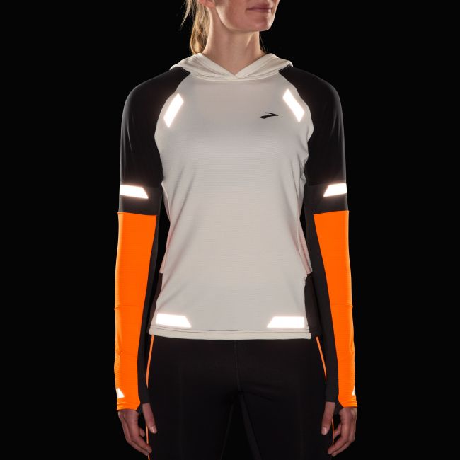 Brooks Run Visible Thermal Hoodie 2.0 W – Hanorac termic de alergare reflectorizant - Portocaliu