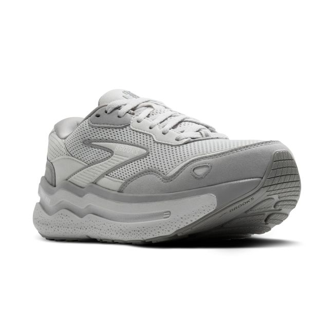 Brooks Ghost Max SE W – Pantofi alergare cu amortizare înaltă, piele întoarsă - Gri