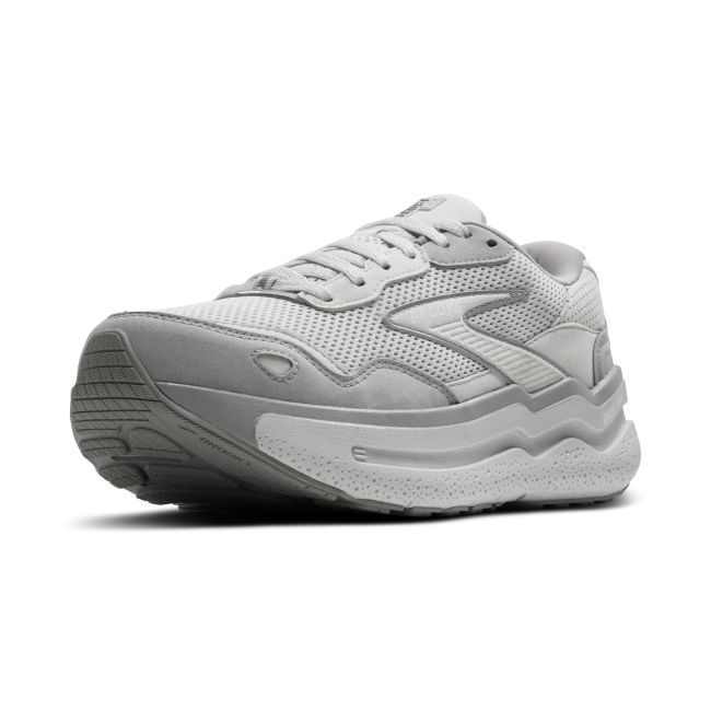 Brooks Ghost Max SE W – Pantofi alergare cu amortizare înaltă, piele întoarsă - Gri