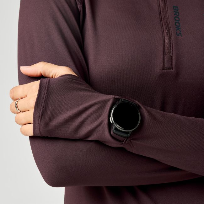Brooks Dash 1/2 Zip 3.0 W – Bluză de alergare cu fermoar scurt - Maro