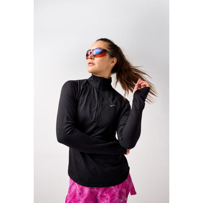 Brooks Dash 1/2 Zip 3.0 W – Bluză de alergare cu fermoar scurt - Negru