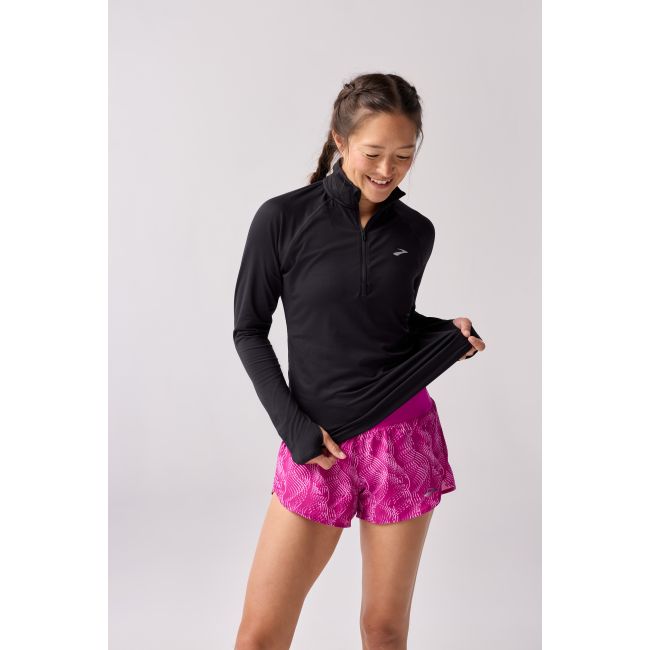 Brooks Dash 1/2 Zip 3.0 W – Bluză de alergare cu fermoar scurt - Negru