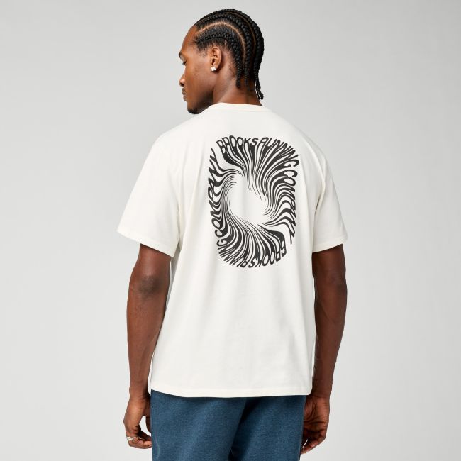 Brooks Graphic Short Sleeve – Tricou sport cu imprimeu - Alb (225)