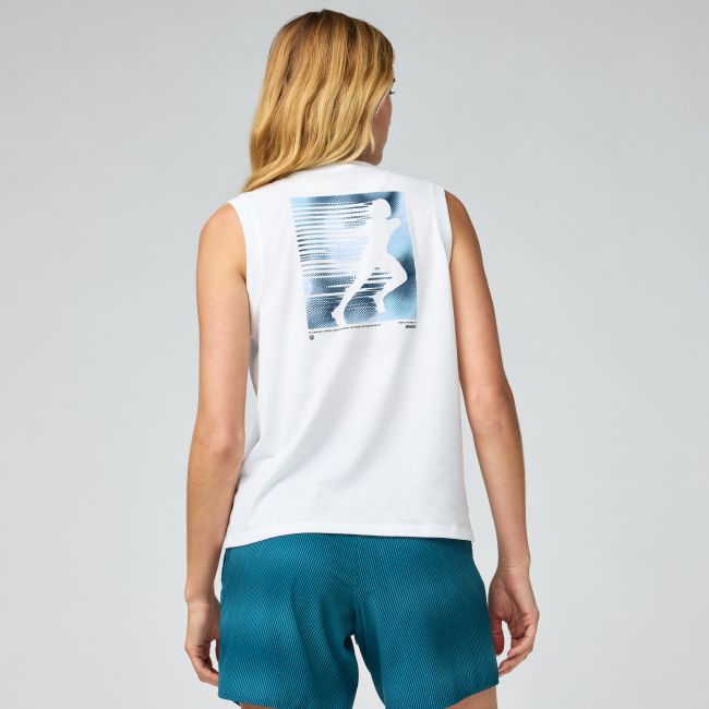 Brooks Graphic Tank W – Maiou sport cu imprimeu - Alb