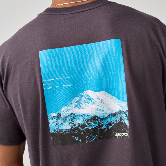 Brooks Graphic Short Sleeve – Tricou sport cu imprimeu - Mov