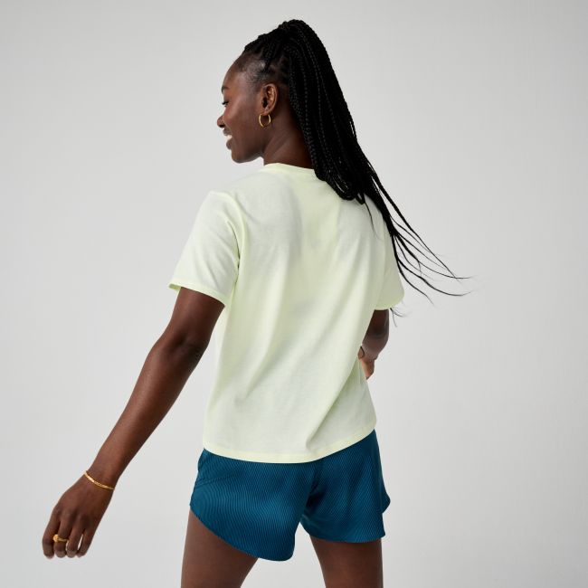 Brooks Graphic Short Sleeve W – Tricou sport cu imprimeu - Galben