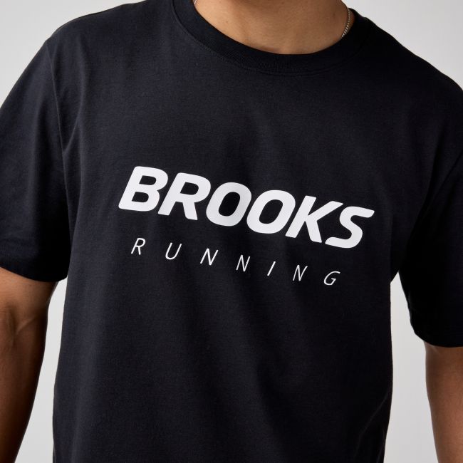 Brooks Graphic Short Sleeve – Tricou sport cu imprimeu - Negru