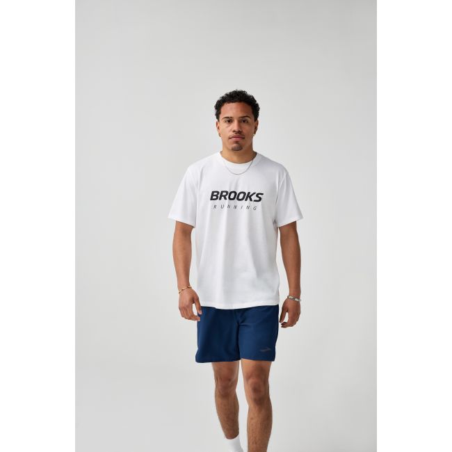 Brooks Graphic Short Sleeve – Tricou sport cu imprimeu - Alb (106)