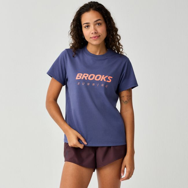 Brooks Graphic Short Sleeve W – Tricou sport cu imprimeu - Mov