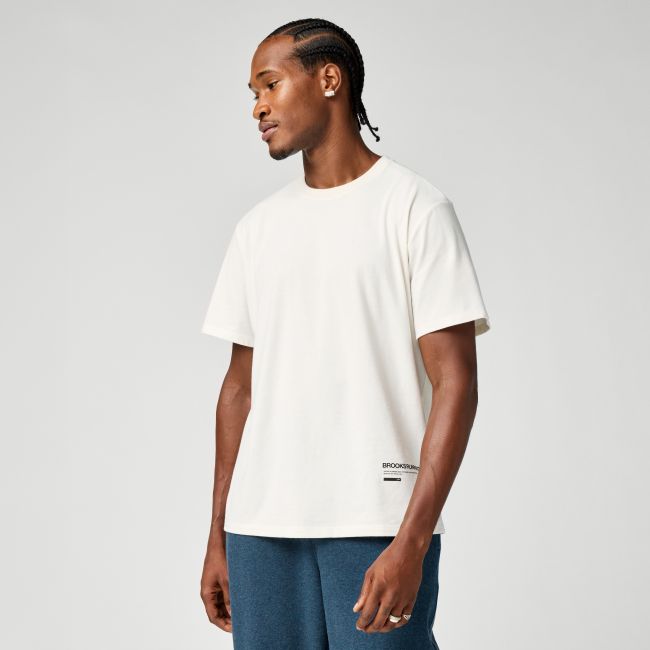 Brooks Graphic Short Sleeve – Tricou sport cu imprimeu - Alb (225)