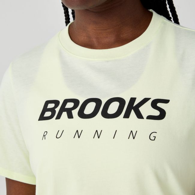 Brooks Graphic Short Sleeve W – Tricou sport cu imprimeu - Galben