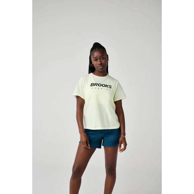 Brooks Graphic Short Sleeve W – Tricou sport cu imprimeu - Galben