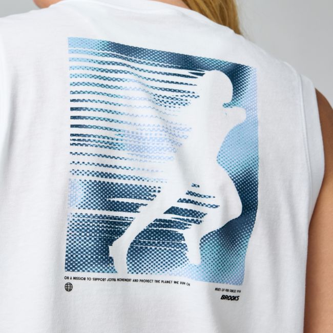 Brooks Graphic Tank W – Maiou sport cu imprimeu - Alb