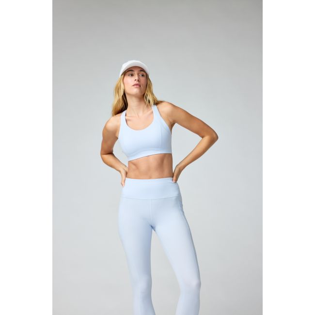 Brooks Chaser Padded Bra W – Bustieră sport cu susținere medie, cu cupe - Albastru
