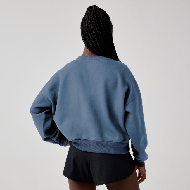 Brooks Movement Cropped Sweatshirt W – Bluză scurtă lejeră - Albastru