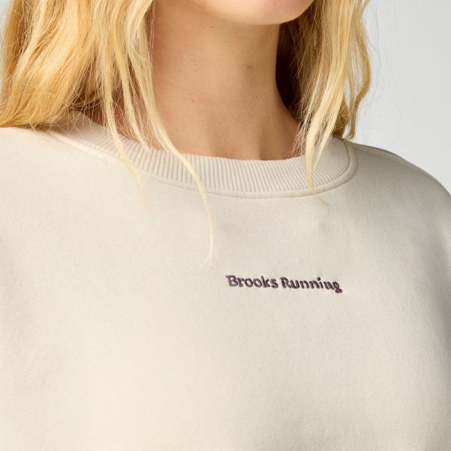 Brooks Movement Cropped Sweatshirt W – Bluză scurtă lejeră - Alb