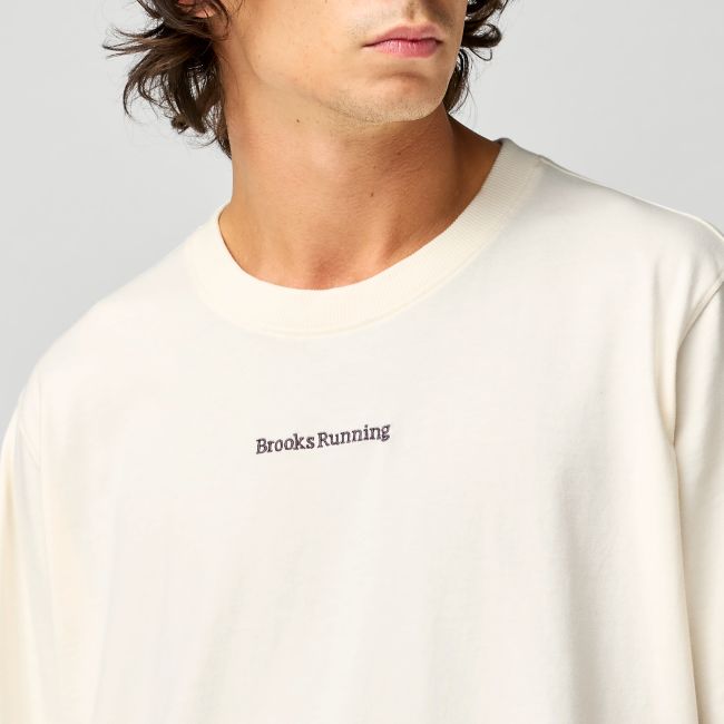 Brooks Movement Heavyweight Tee – Tricou din bumbac gros - Alb (289)