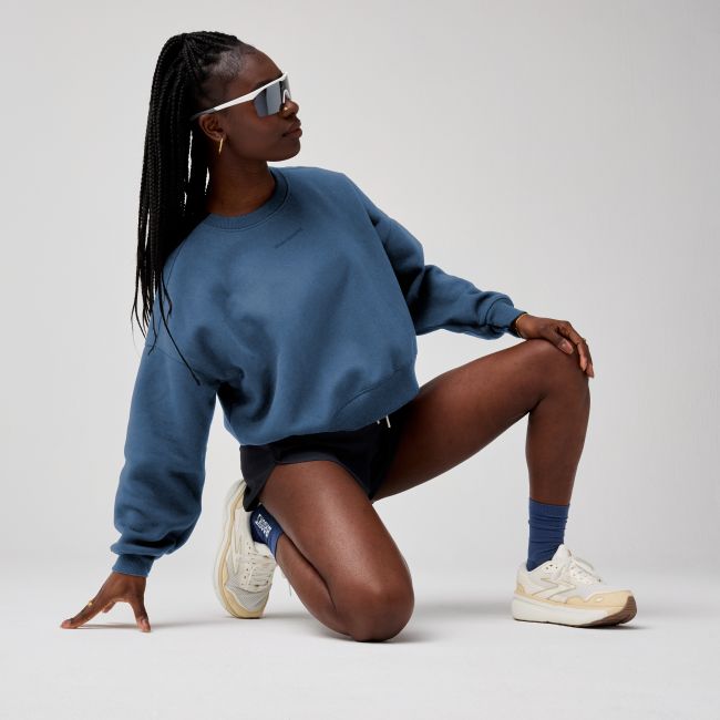 Brooks Movement Cropped Sweatshirt W – Bluză scurtă lejeră - Albastru