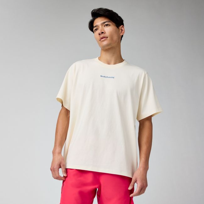Brooks Movement Heavyweight Tee – Tricou din bumbac gros - Alb (190)