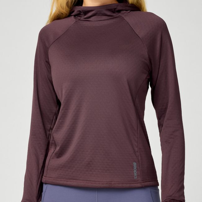 Brooks Momentum Thermal Hoodie W – Hanorac termic de alergare - Maro