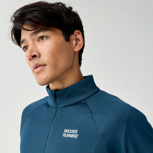 Brooks Thermal Reflective 1/2 Zip – Bluză termică reflectorizantă cu fermoar - Albastru