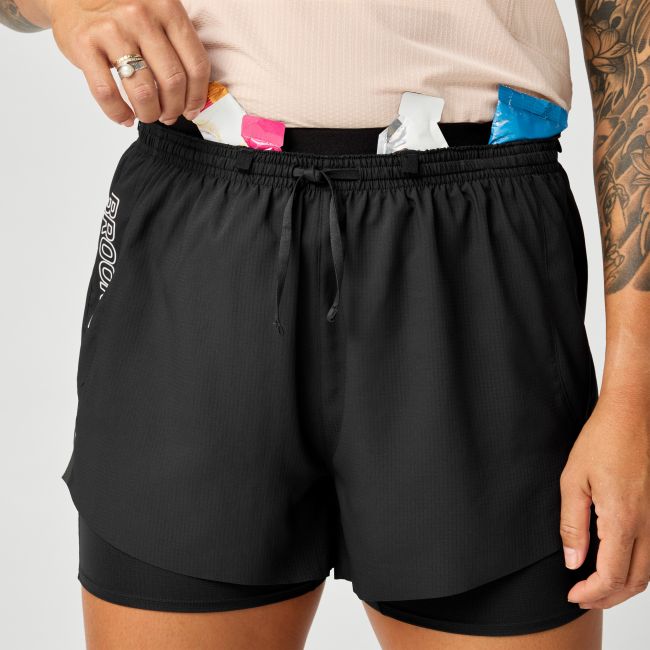 Brooks Cascadia Short 2in1 W – Pantaloni scurți de alergare trail 2 în 1 - Negru