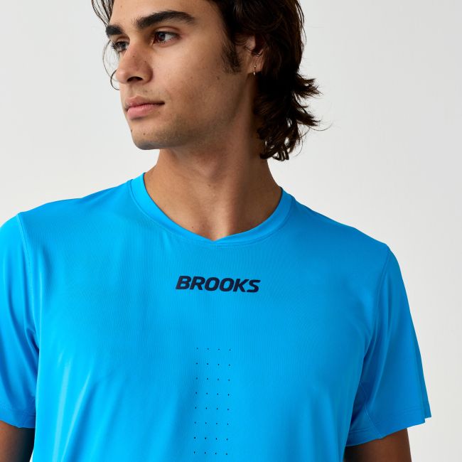 Brooks Dash Cooling Short Sleeve – Tricou de alergare răcoros - Albastru