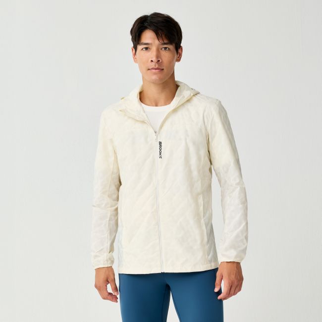 Brooks Canopy Reflective Jacket – Geacă de alergare reflectorizantă - Alb