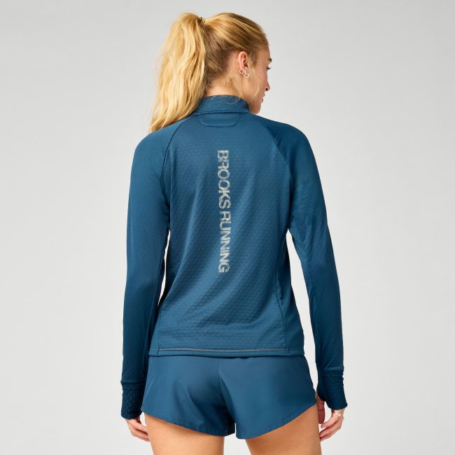 Brooks Thermal Reflective 1/4 Zip W – Bluză termică reflectorizantă cu fermoar - Albastru