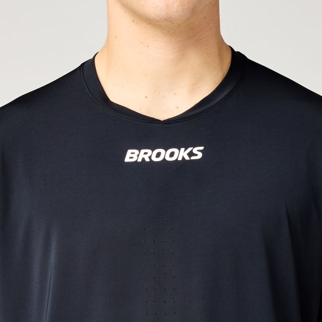 Brooks Dash Cooling Short Sleeve – Tricou de alergare răcoros - Negru