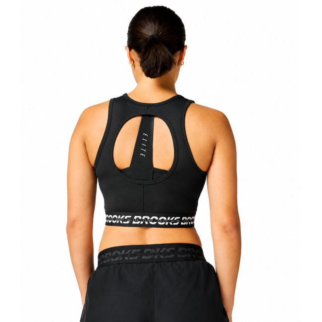 Brooks PR Elite Crop Tank W – Top scurt de concurs - Negru