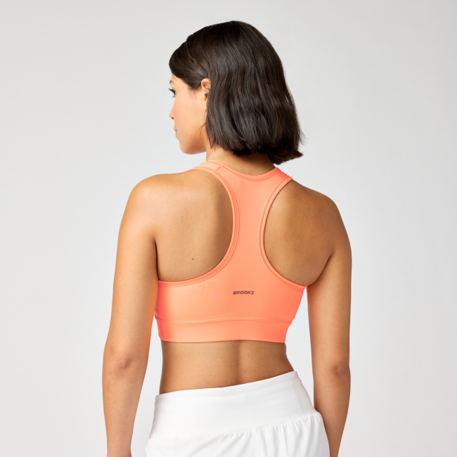 Brooks Dash Padded Bra W – Bustieră sport cu susținere medie, cu cupe - Portocaliu