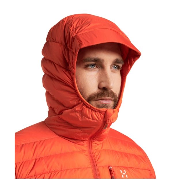 Haglöfs Micro Nordic Down Hood – Geacă din puf cu glugă - Roșu Habanero