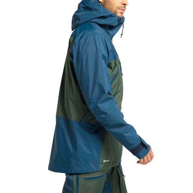 Haglöfs Vassi Touring GTX Jacket – Geacă GORE-TEX 3 straturi pentru tură de schi - Verde/albastru