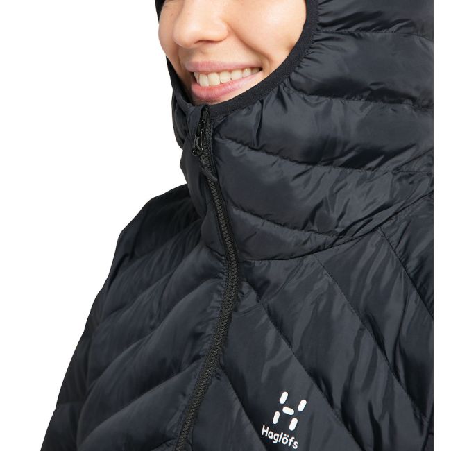 Haglöfs Särna Mimic Hood W – Geacă izolată Mimic cu glugă - Negru True Black
